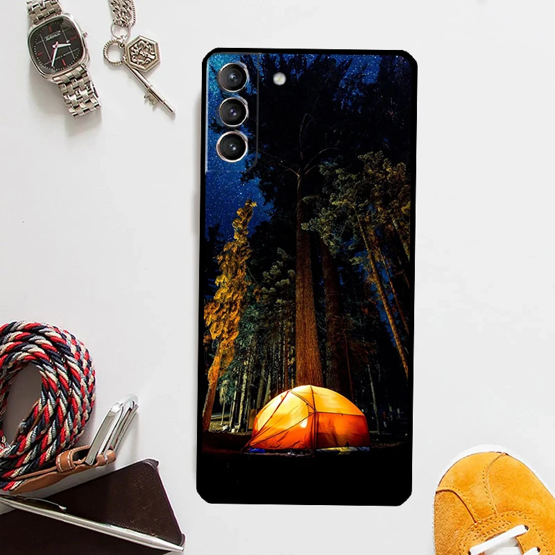 Camping Nature Mountain Cover For Samsung Galaxy S23 Ultra S8 S9 S10 S22 Plus S20 S21 FE Note 10 20 S24 Ultra Case