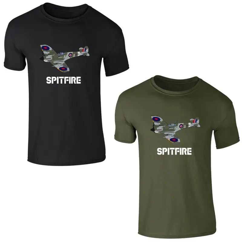 Supermarine Spitfire Aircraft T Shirt Uk Royal Airforce Fighter Jet Top