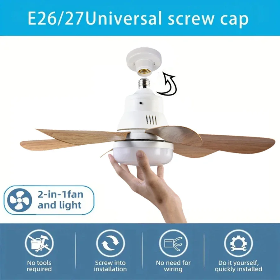 

ceiling fan with light e27 socket fan led chambre deco bombilla ventilador de techo con luz led soffitto con luce room cooler