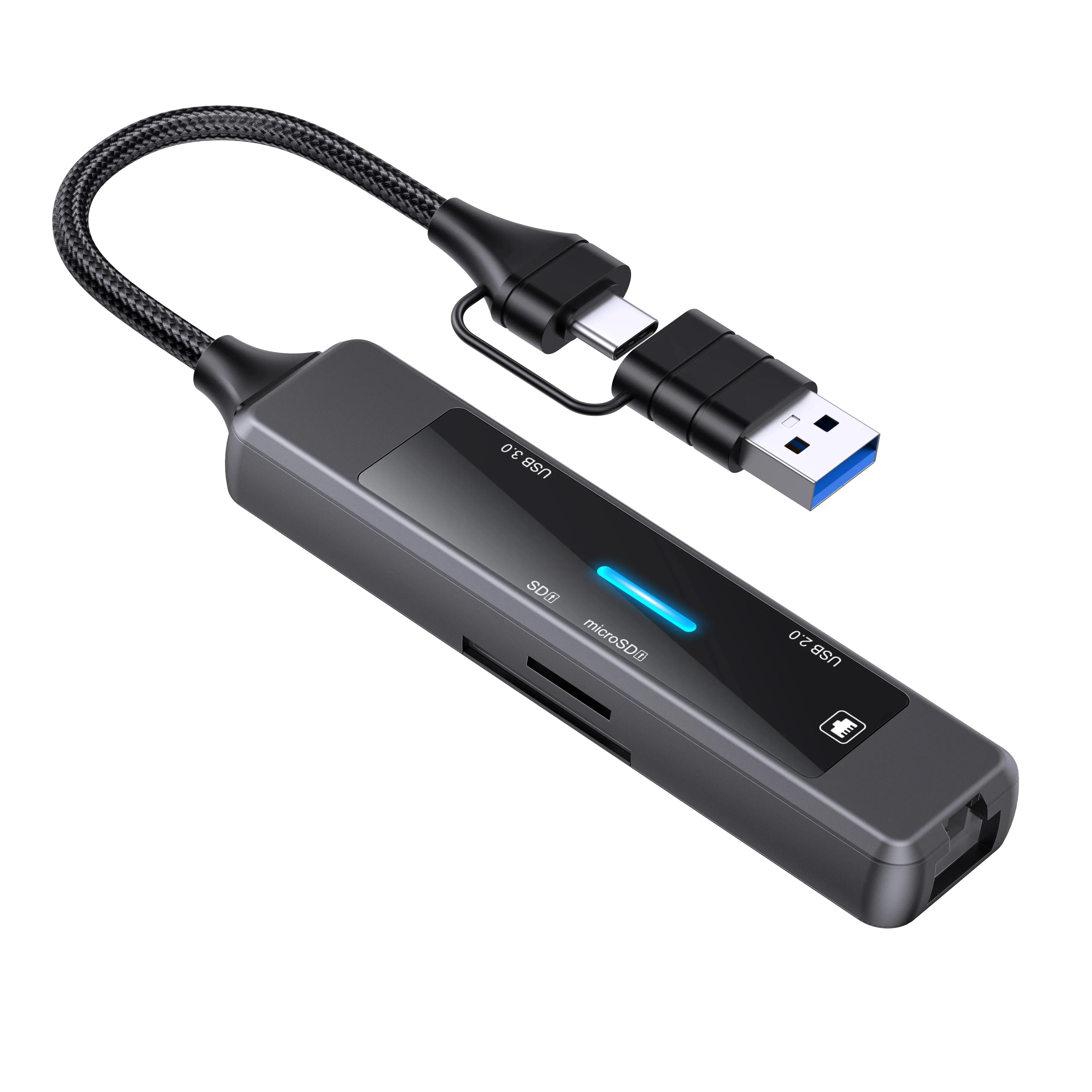 Laptop USB Hub USB Splitter Ultra-Slim Data Fast Charging Type-C Charger Block High Speed Data USB Extension Universal 5-Port