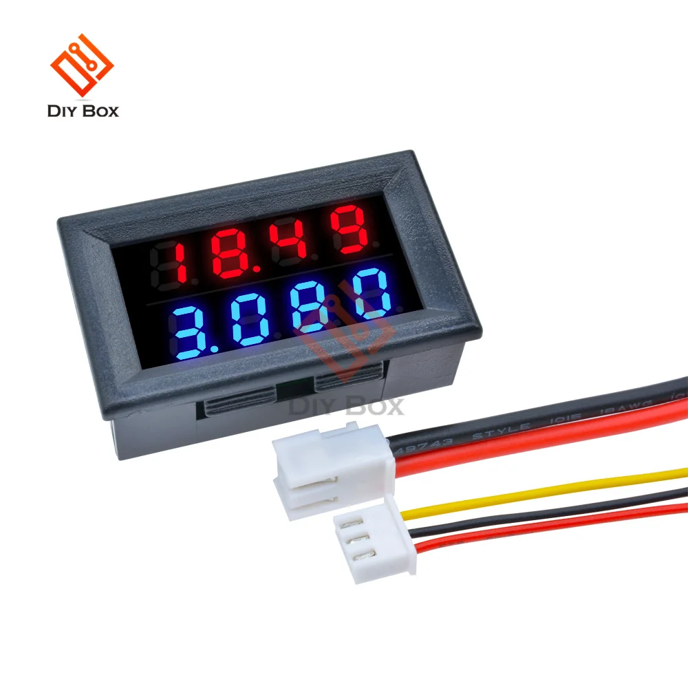 Rilevatore di tensione di corrente digitale DC 100V 10A ad alta precisione blu + rosso LED Amp 0.56 \'\'doppio display voltmetro amperometro Gauge