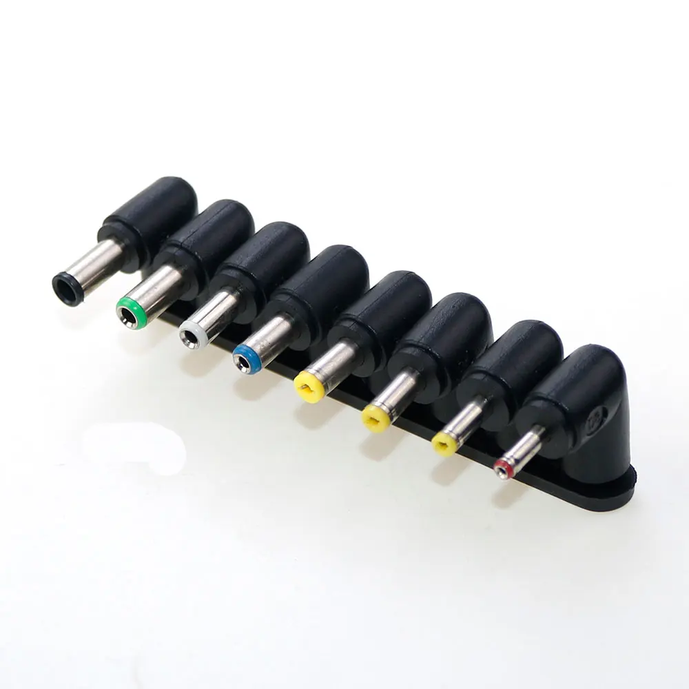 8-piece/set Laptop Power Plug DC Adapter Elbow type Female To Male 6.5*4.4/6.3*3.0 / 4.0X1.7 / 4.0*1.7 / 5.5*2.5 To 5.5*2.1mm