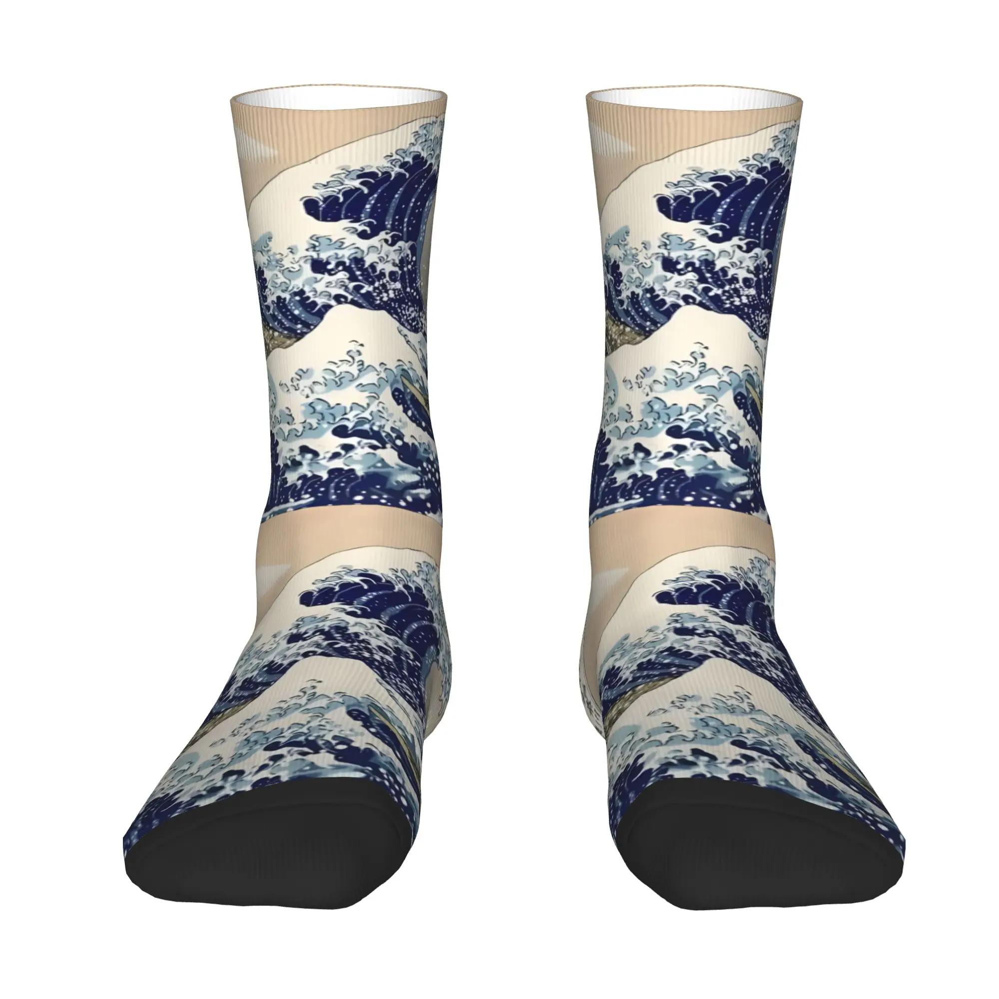 Custom The Great Wave Off Kanagawa Men's Crew Socks Unisex Funny Spring Summer Autumn Winter Dress Socks