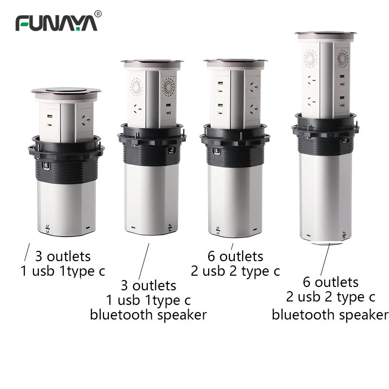 Imagem -06 - Tomadas Pop-up Inteligentes Tomada de Mesa de Superfície Oculta com Usb Impermeável Elevação Bluetooth Tuya 15a 110v 240v 4000w
