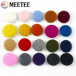 Meetee 50Pcs 15-38mm High-grade Cashmere Covered Buttons Windbreaker Coat Button DIY Sewing Clothing Scrapbooking Accessories