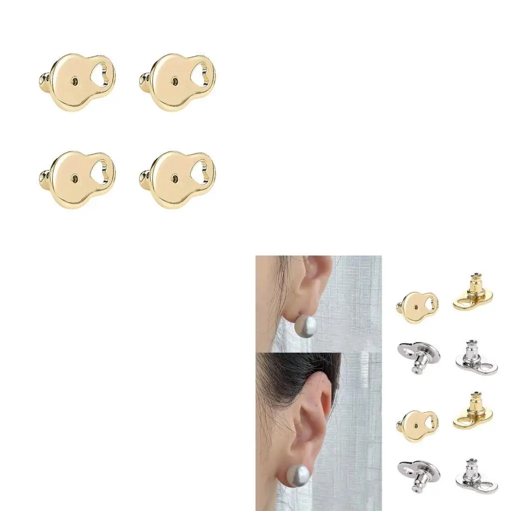 4PCS Droop Resistant Earring Backs Reinforced Locking Mechanism For Earrings Stability