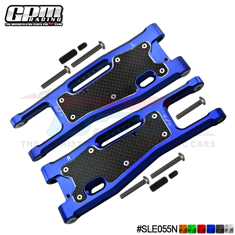 GPM Alloy Front Lower Arms & Carbon Suspension Arm Cover For TRAXXAS 1/8 Sledge