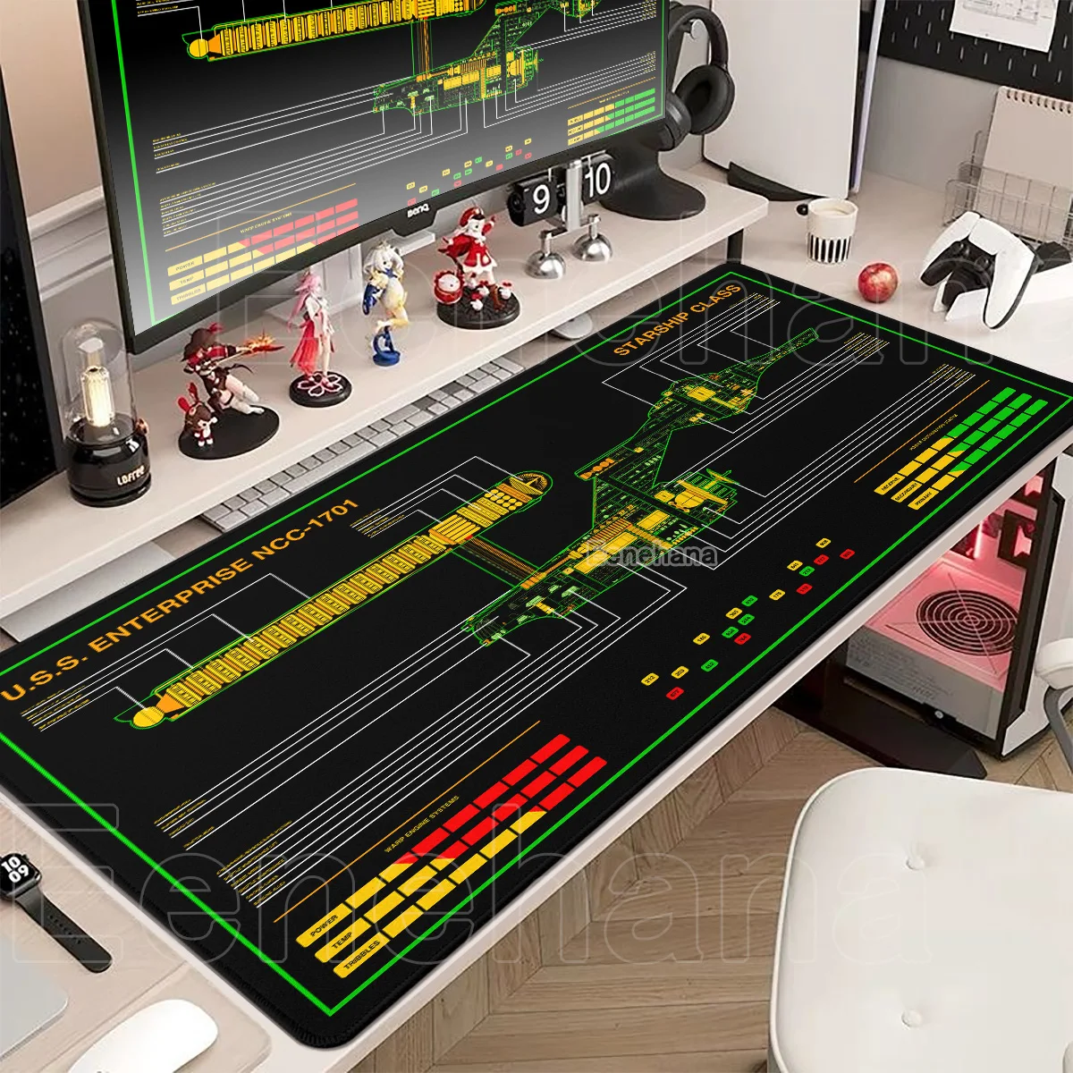 

Star Trek Mouse Pads Rubber Non-slip Oversized PC Gaming Computer Pad XXL Office Keyboard Game Keyboard Pad Animation Mouse Pad