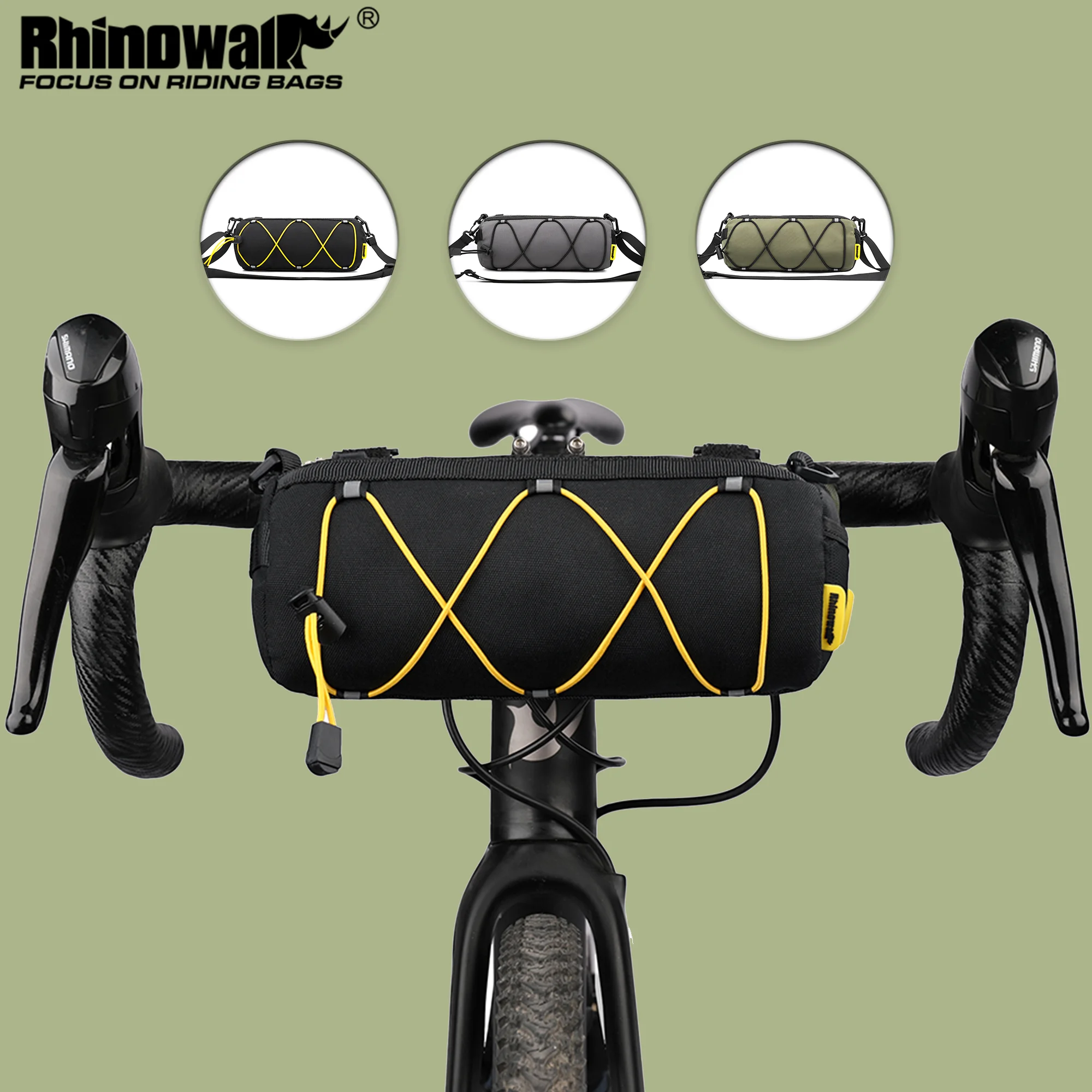 

Rhinowalk Bicycle Handlebar Bag 2.4L Universal Bike Front Tube Storage Pack Frame Pannier Basket Outdoor Riding Shoulder Bags