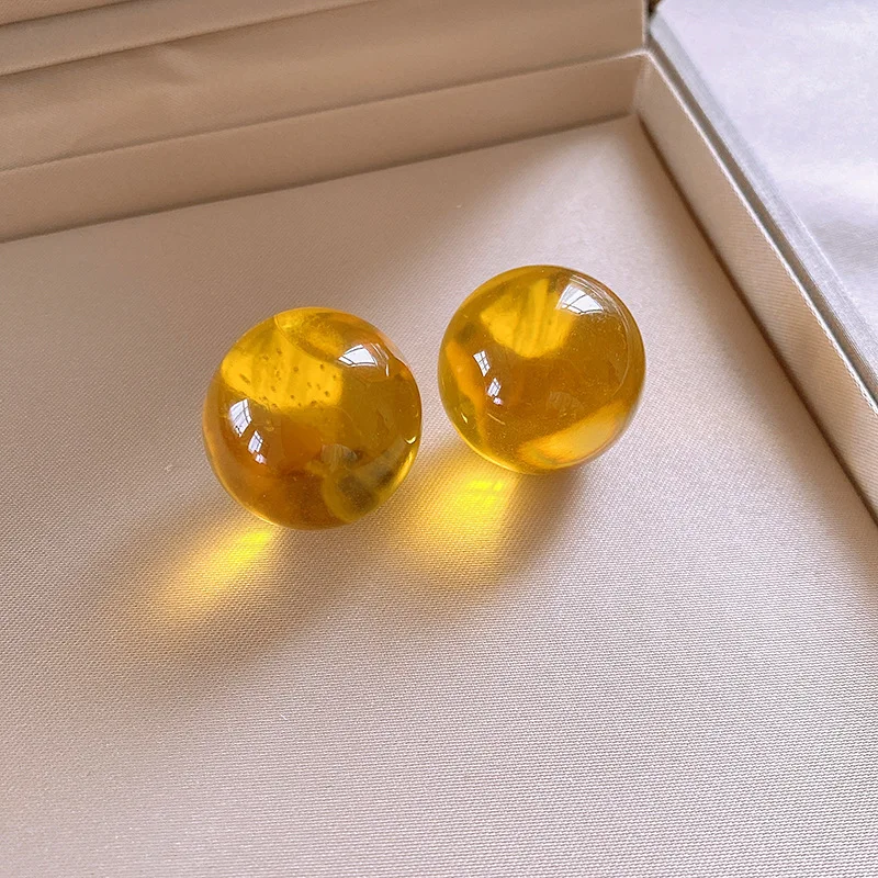 Women's Candy Color Smudge Round Stud Earrings, Versatile Gift