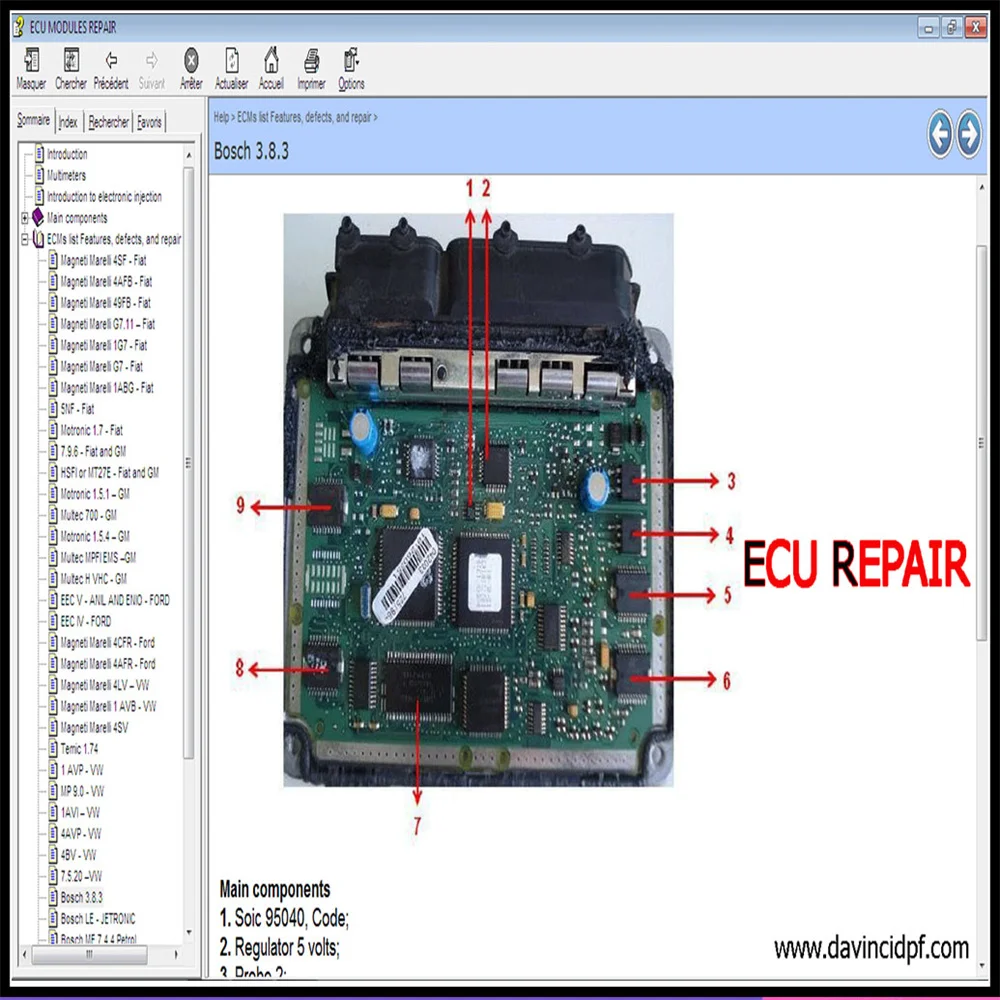 ECU MODELS REPAIR Newest Version Contains Description Of The Component  With IMMO Location Support Multi-Brand Vehicles