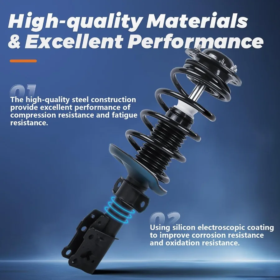 Vordere und hintere Federbein-Stoßdämpferbaugruppe mit Schraubenfeder für verbesserten Fahrkomfort und Fahrzeugstabilität, kompatibel mit 2010–2017