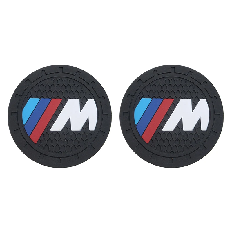 1/2pcs PVC Car Coasters Non-slip Water Cup Slot Mat for BMW M Performance E46 E90 E60 F01 F20 F30 E36 E39 F10 E87 M1 M2 M3 M5