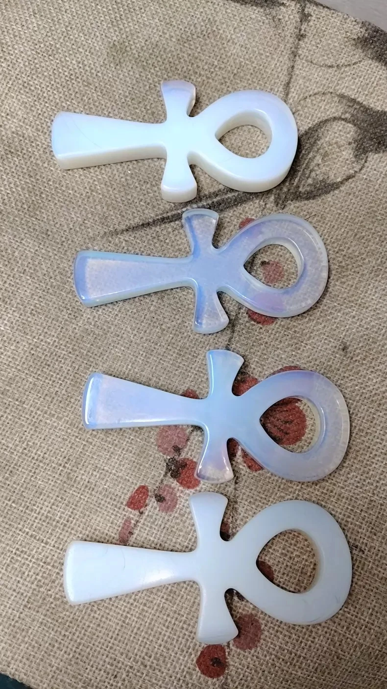 Natural Opalite Quartz Crystal Carved Cross  Healing Chakra Home Decor Gifts 1PC