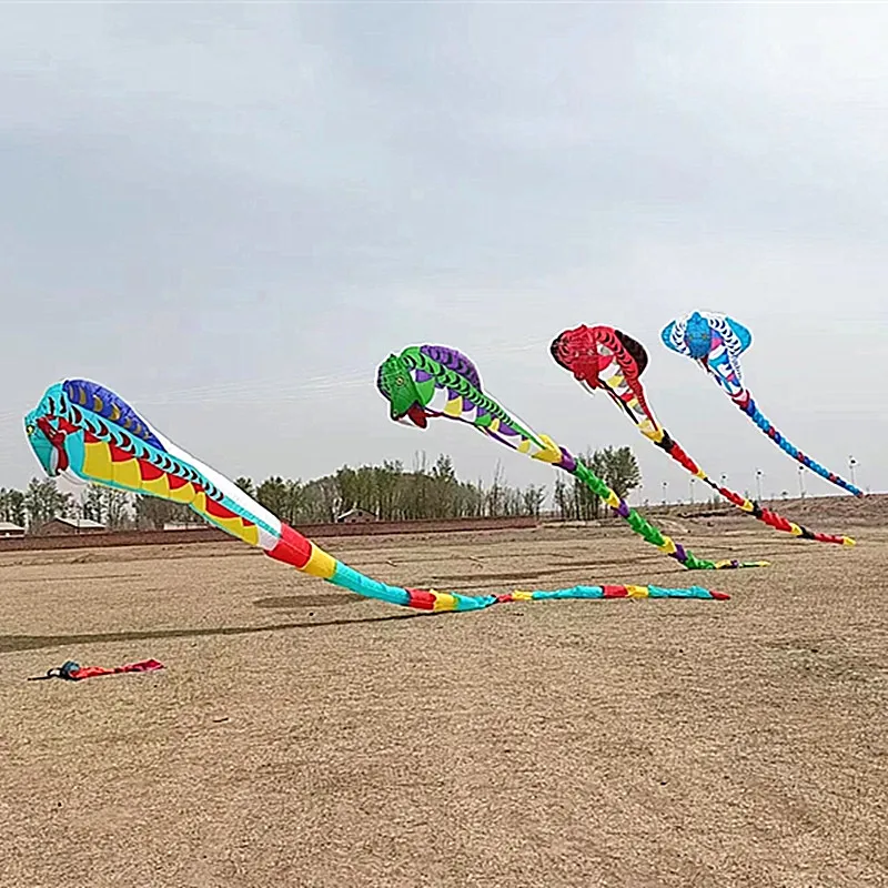 Free shipping 20m snake kites flying pendant Inflatables play windsurfing jeux exterieur enfant toy sports vlieger parachute fun