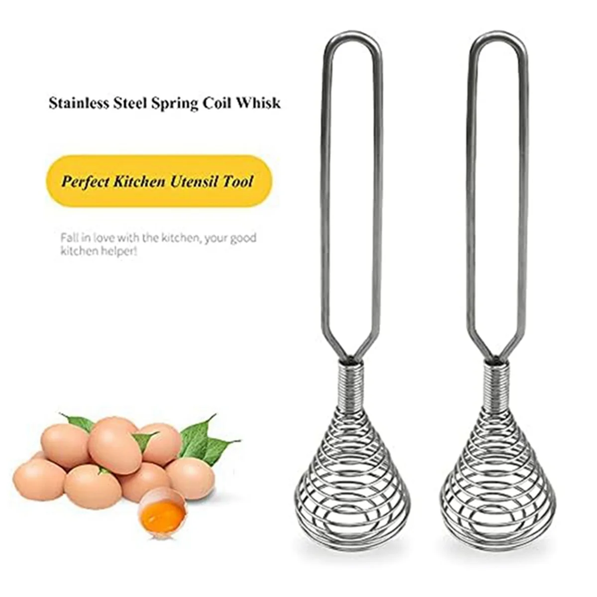 สแตนเลสสตีลสปริงคอยล์ปัดลวดแส้-ครีมไข่ Beater น้ําเกรวี่-ครีม Hand Mixer เครื่องมือห้องครัวอุปกรณ์เสริมสําหรับผสมร้อน