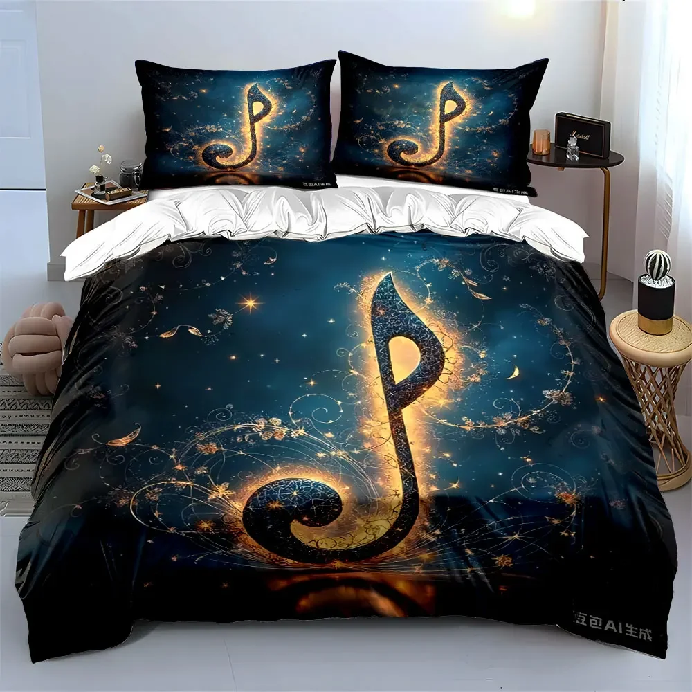 Musical Theme Decorative Set Multiple sizes kid's and adults' bedroom Exquisite 3PC bedding set, gift