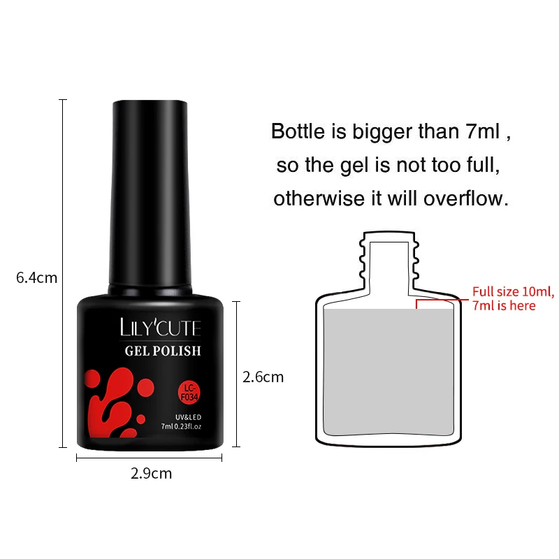 LILYCUTE 129 Colores 7ML Esmalte de Gel para Uñas Suministros Vernis Semi Permanente Arte de Uñas Manicura Remojar Off LED UV Gel Barnices de Uñas 6