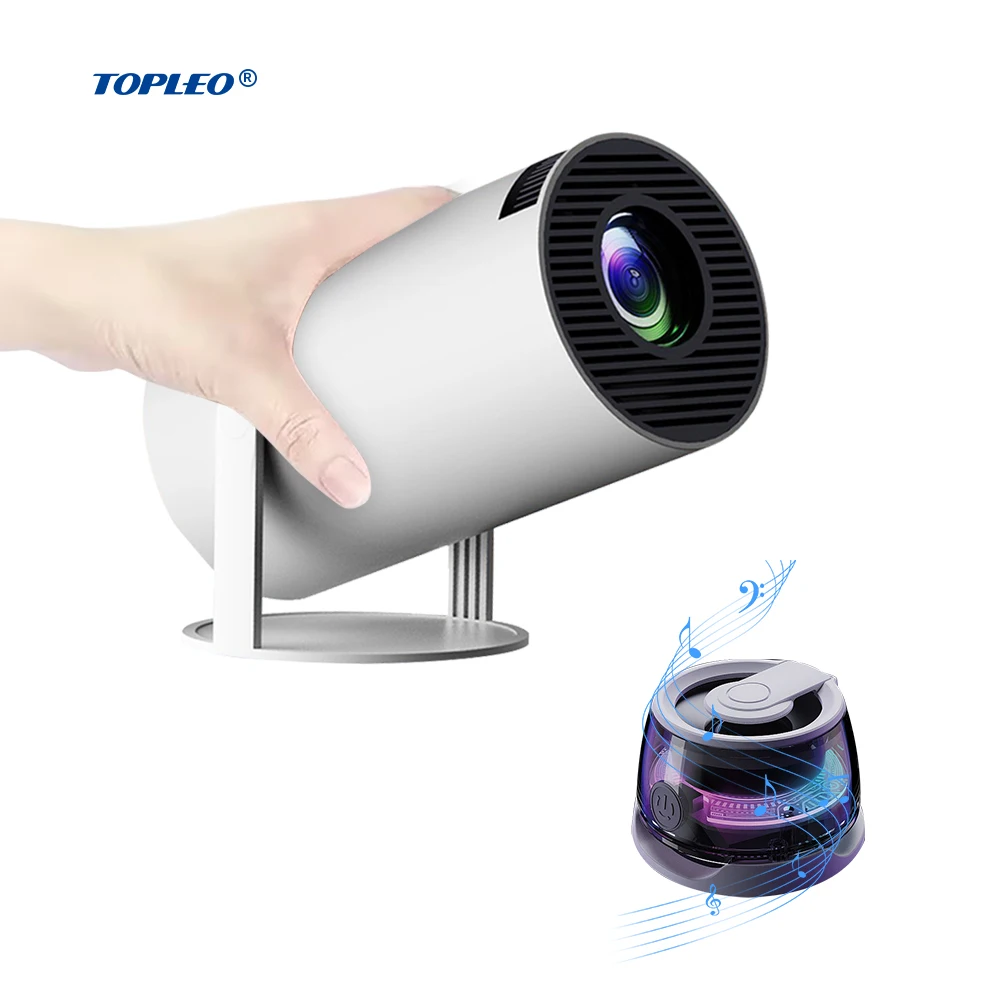 

Topleo Home Theater Projector auto 4k mini LCD Portable Projectors mobile small Smart android 11 projector