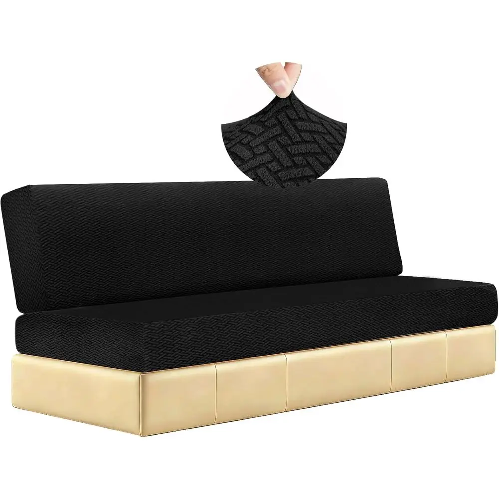 2 Piece RV Couch Covers for Sofa Bed, Stretch Elastic Camper Slipcover for RV Jackknife Sofa Bed, Washable Anti-Slip Furniture P