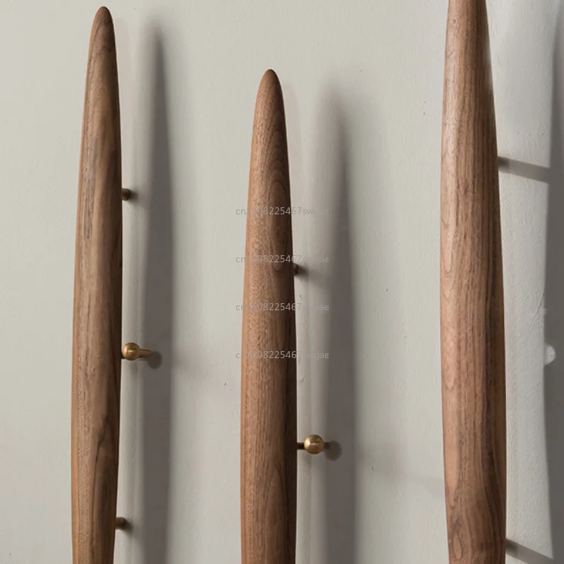 Solid Wood Bedroom Coat Hat Rack Home Japanese Simplicity Luxury Nordic Wall Hanging Coat Racks Vintage Coat Stand Black Walnut