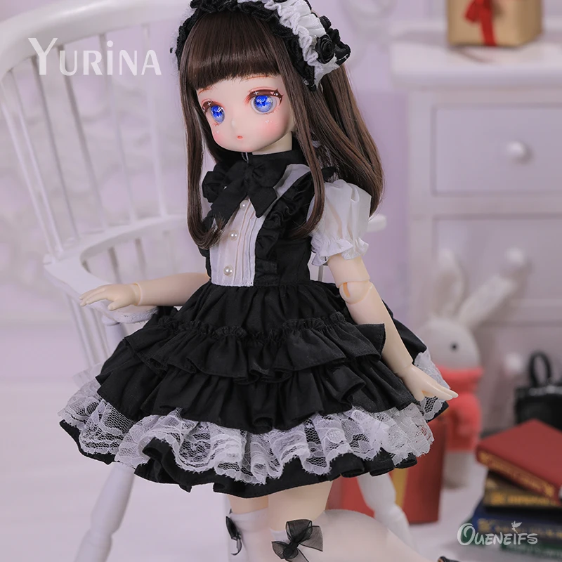 Yurina BJD Anime Puppe 1/4 Harz Spielzeug mit Tannenzapfen Körper Figur Rot Schwarz Lolita Stil Schwestern Puppen Überraschung Geschenk für Mädchen