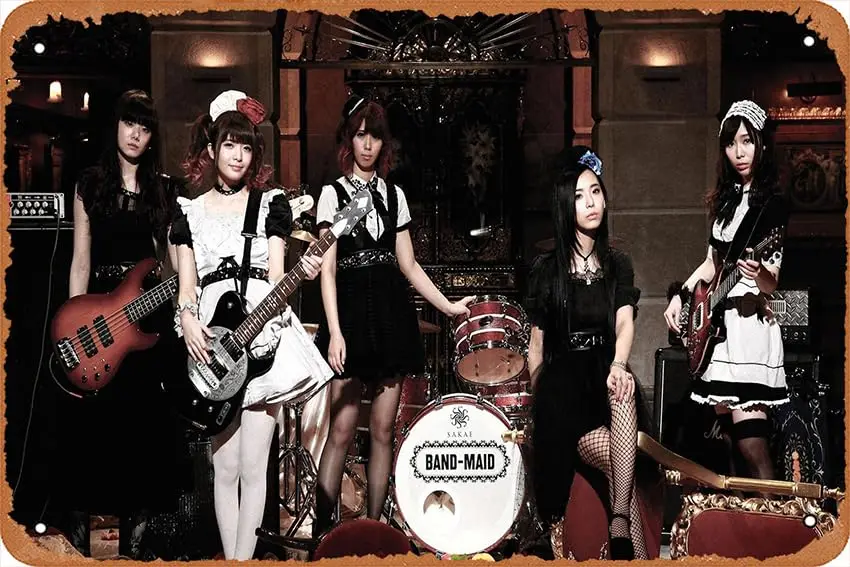 Band Maid Just Bring Poster Metal Sign Tin Metal Retro Wall Decor for Home,Street,Gate,Bars,Club,Restaurants,Cafes,Store Pubs Si