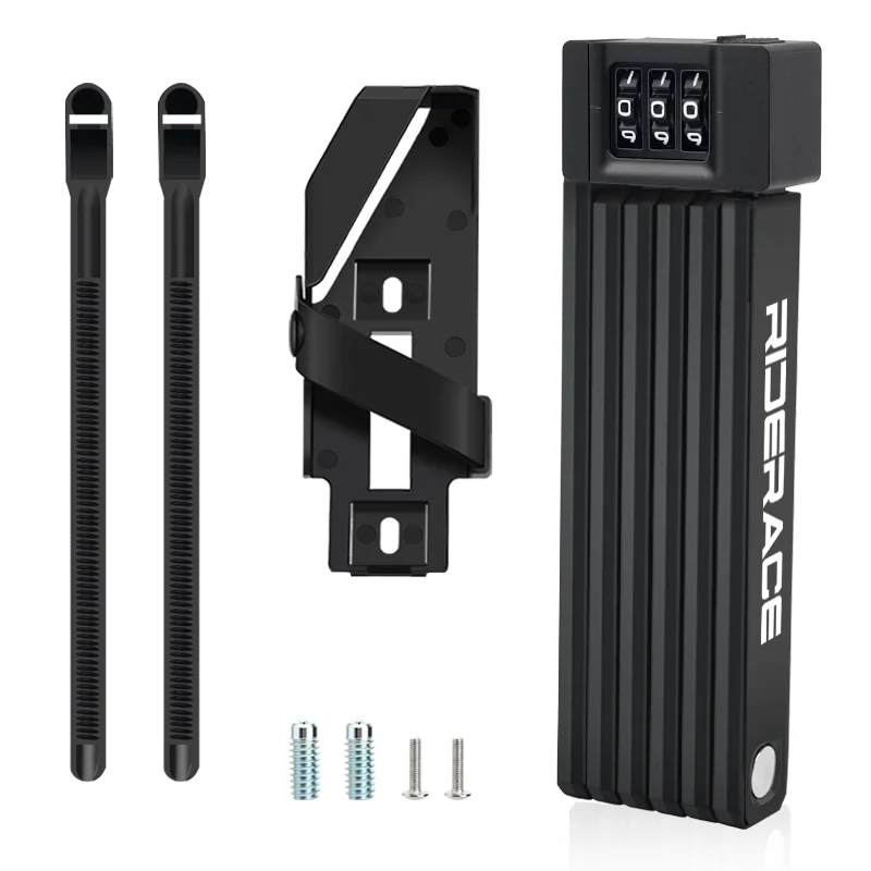RIDERACE-cerradura plegable con contraseña para bicicleta, portátil, antirrobo, para bicicleta de montaña, Scooter, bicicleta eléctrica, Ciclismo de Carretera, candados plegables