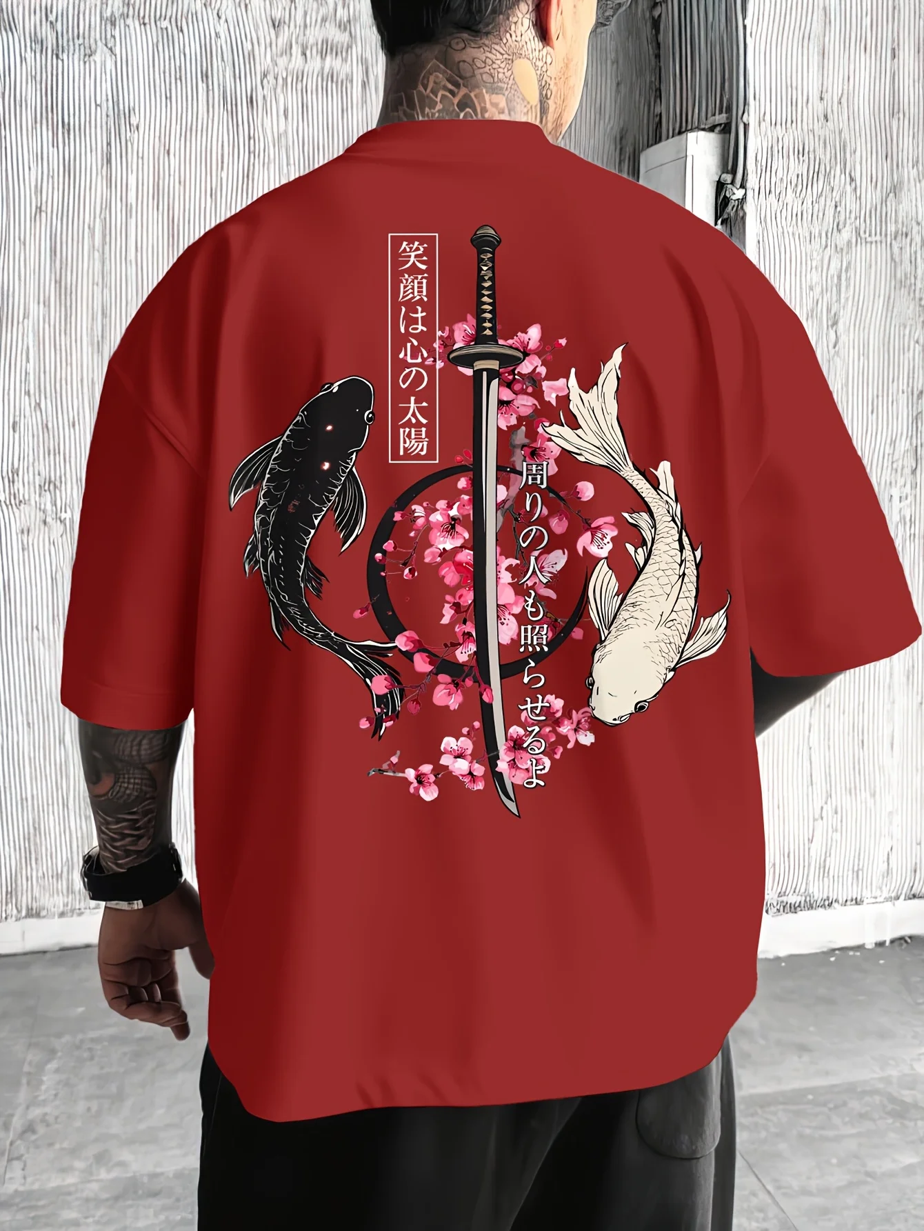Japanese Cherry Blossom Print Men Woment T-shirt Summer Autumn Daily Outdoor Sports Casual Loose Street Short-sleeve