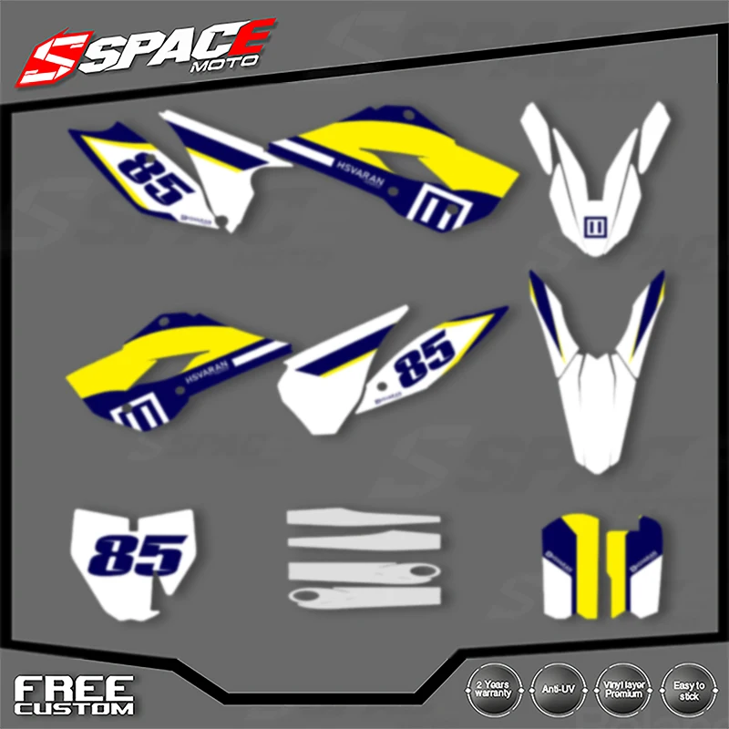 

SPACE For Husqvarna TC85 2014 2015 2016 2017 Full Set Motorcycle Graphics Background Decal Stickers Kits