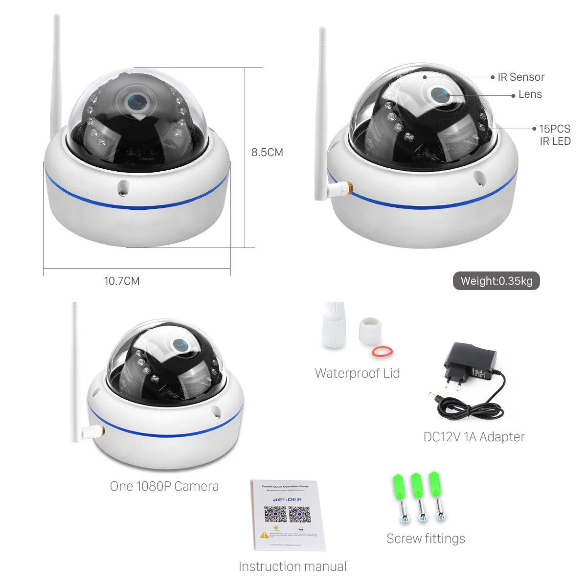 5MP Wifi Máy Ảnh Trong Nhà Không Dây/Có Dây Camera Dome ICSee ONVIF Âm Thanh Ghi Lại Cảnh Báo Email Đám Mây 1080P Vandal-bằng Chứng An Ninh Máy Ảnh