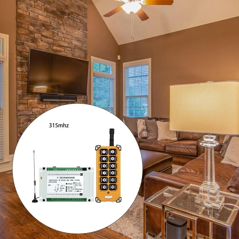 

HX6A 315/433 MHz DC12V-48V Wireless Industrial Remote Controller Switches Radio Control 12 Channels for Smart Home System