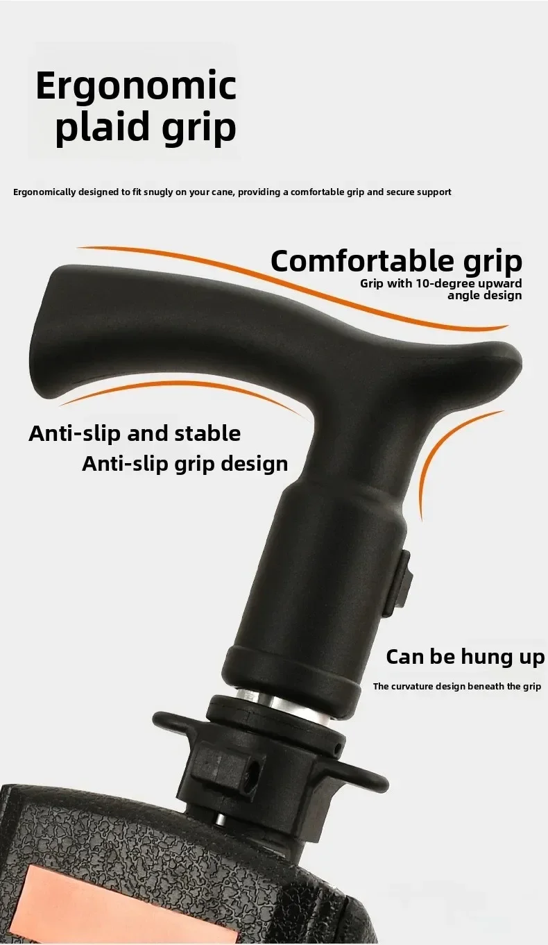 Anti-slip 2-in-1 Aluminum Walking Stick With Seat Foldable Cane Stool For Outdoor Trekking