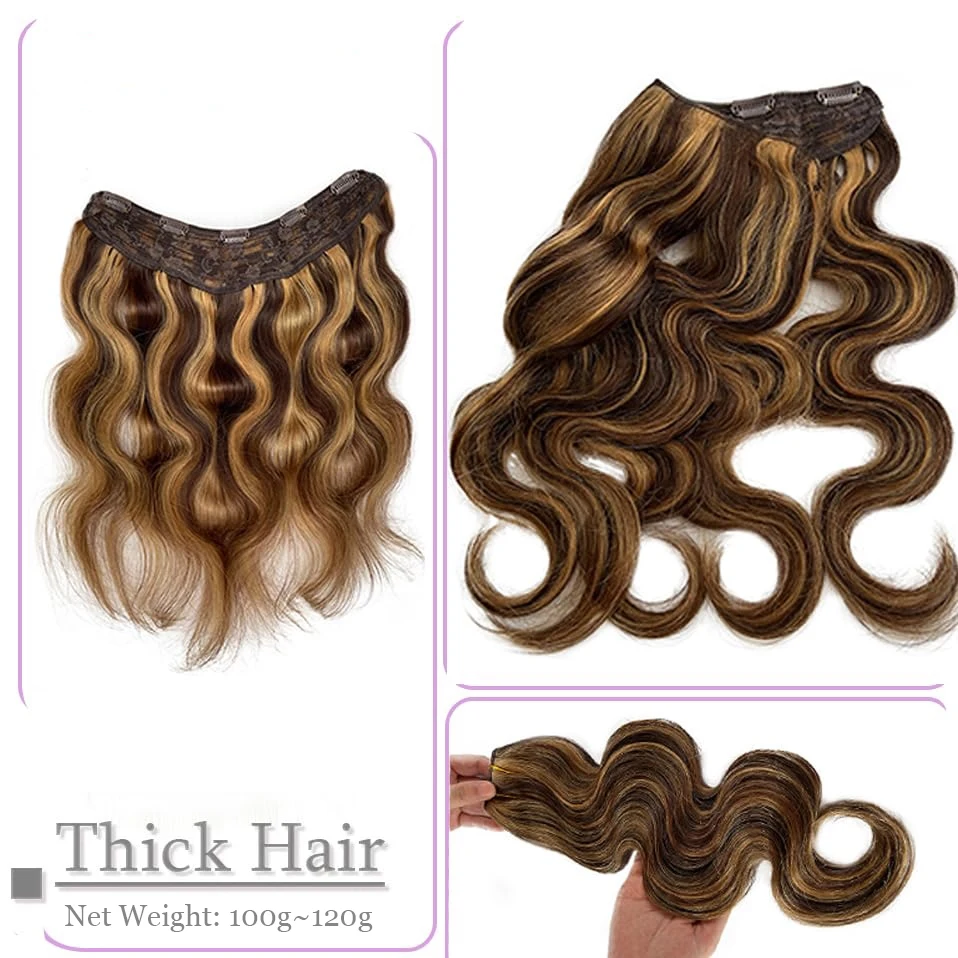 أومبير 4/27 الجسم موجة كليب في شعر مستعار بشري 100 جرام قطعة واحدة 5 مقاطع 3/4 كامل مشبك للرأس في وصلات الشعر 100% الشعر البشري #4