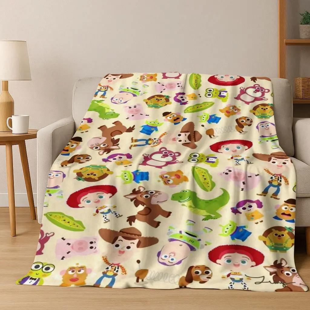 

3D Toy Story Woody Buzz Cartoon Flannel Blanket,Warm and Cozy Soft Throw Blanket for Home Bedroom Bed Sofa Travel Cover Kid Gift