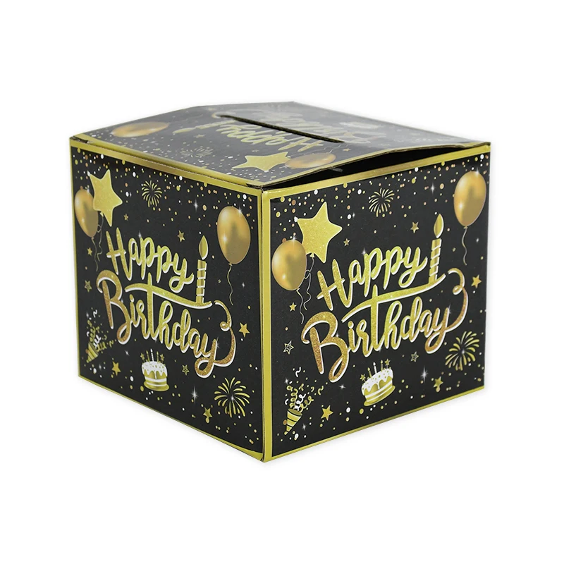 Happy Birthday Surprise Money Gift Box Cash Gift Pull Out Money Gift Boxes with 30Pcs Transparent Bags Birthday Party Gifts