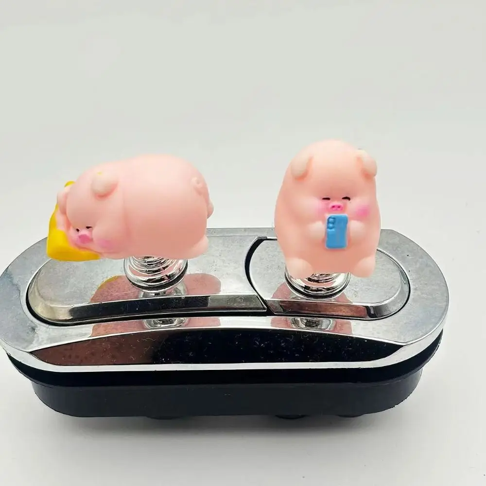 Resin Cute Toilet Press Pink Piglet Nail Protector Water Tank Buttons Push Switch Durable Water Press Flush Button Bathroom