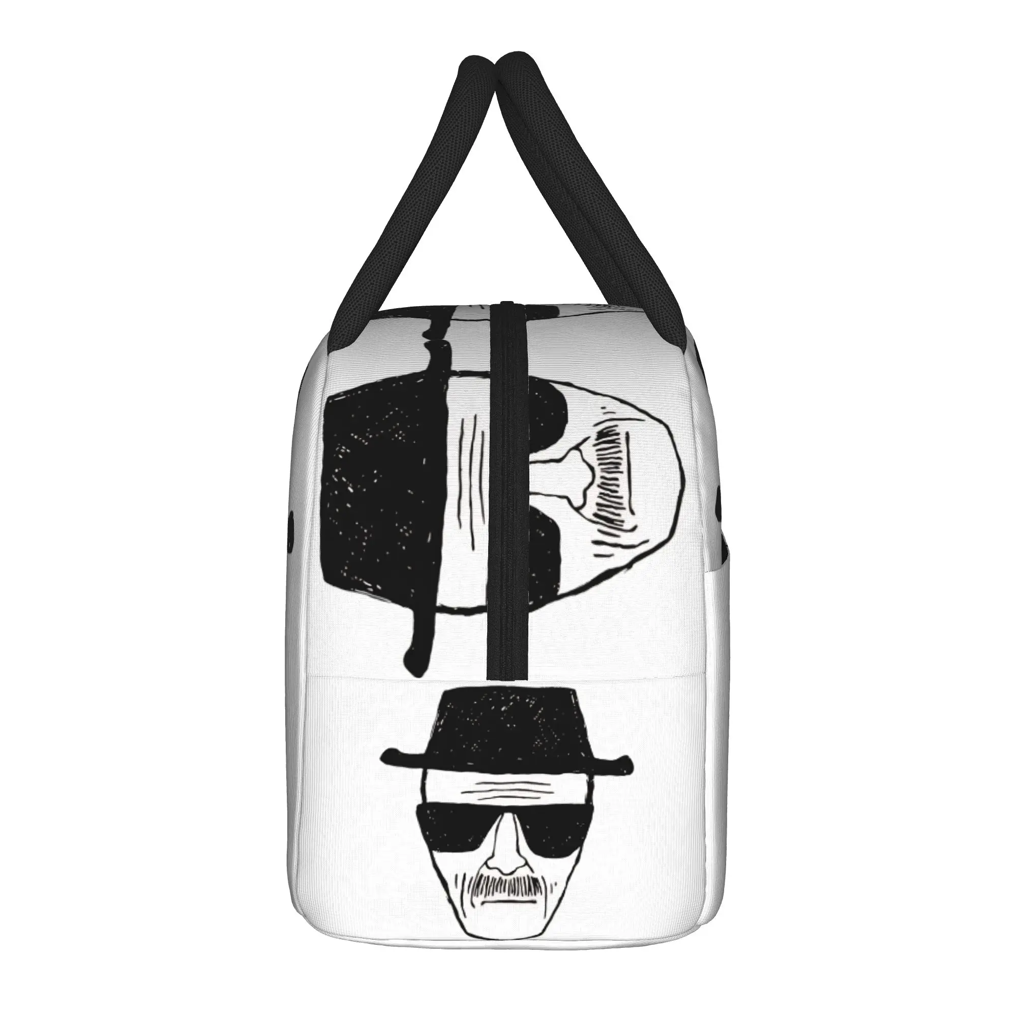 Breaking Bad Walter White Heisenberg face Lunch Bag Portable Zipper Lunch Box Child School Cooler Bag Thermal Tote Handbags