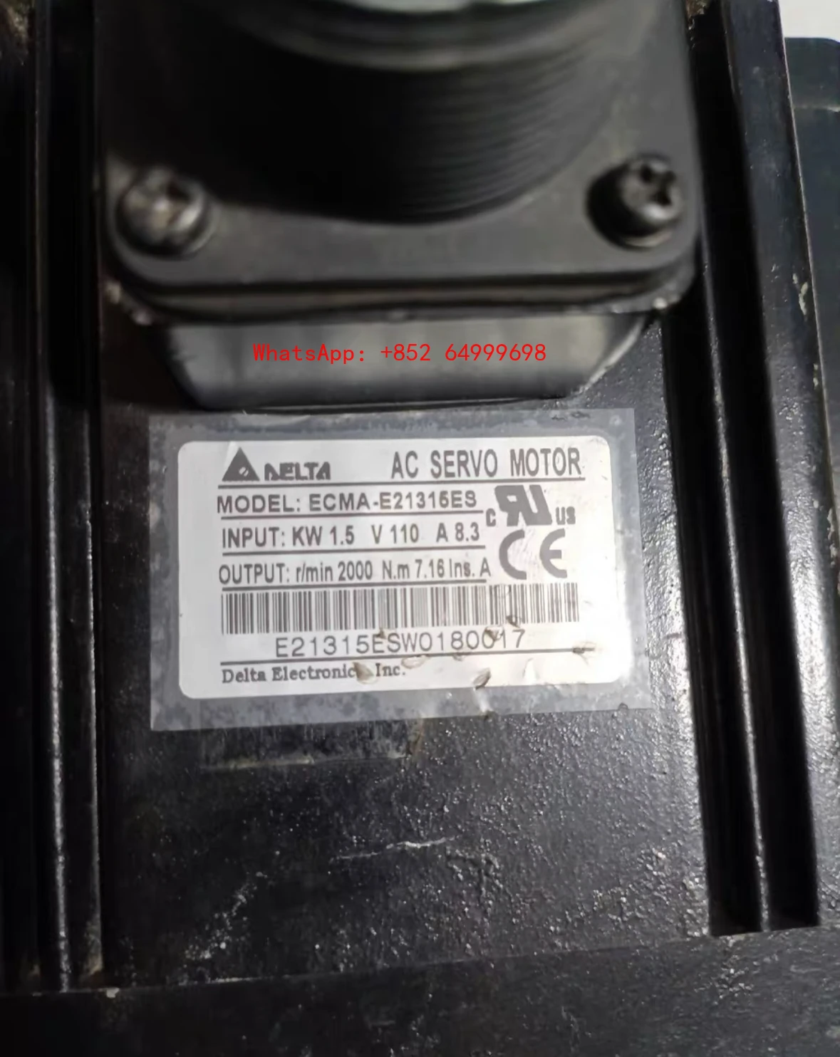 Used ECMA-E31315ES servo motor