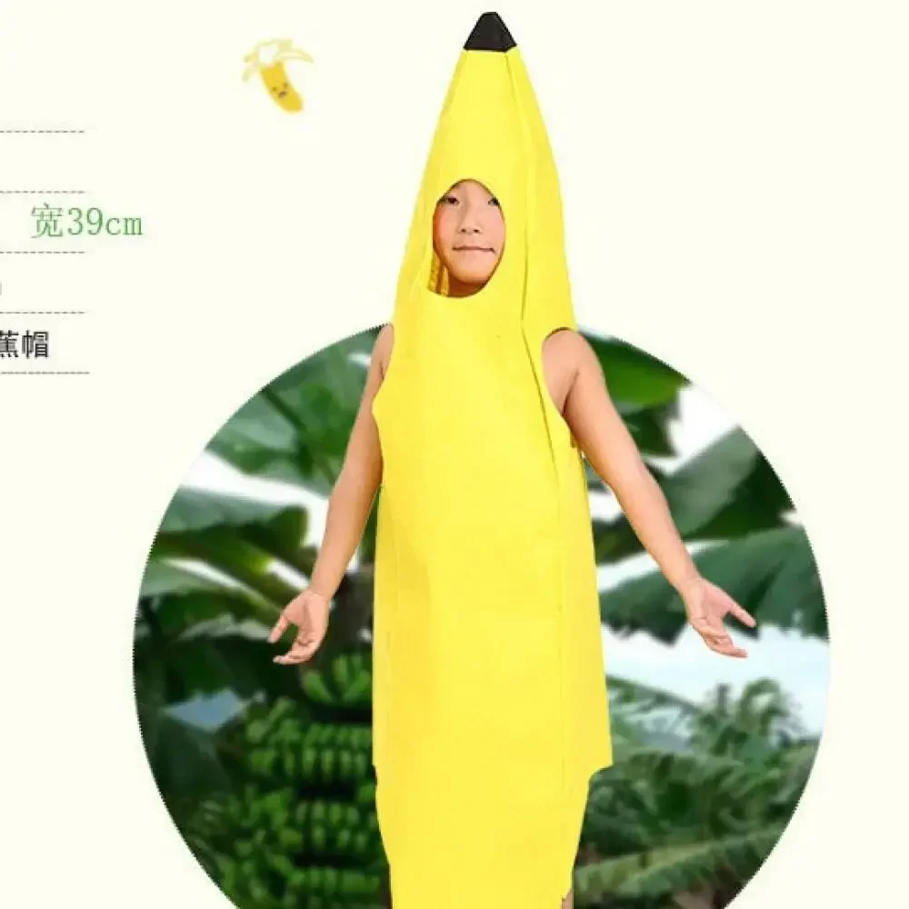 Halloween Banana Costume Fruit Outfit Stage Performance Clothes Parent Child Matching Kindergarten Role Play Decoration view 4