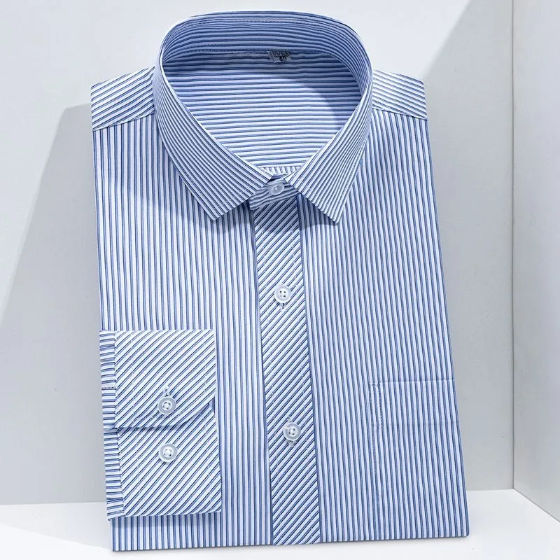 

Классическая мужская рубашка оверсайз в клетку, полосатая, с длинным рукавом, больших размеров, деловая, повседневная, для торжественных мероприятий, из хлопка, стандартная, рабочая, KOACUS