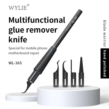 WYLIE WL-365 다기능 칼, 핸드 폴리싱 초박형 블레이드 세트, 휴대폰 마더보드 접착제 제거, IC CPU 프라이 도구, 4 in 1