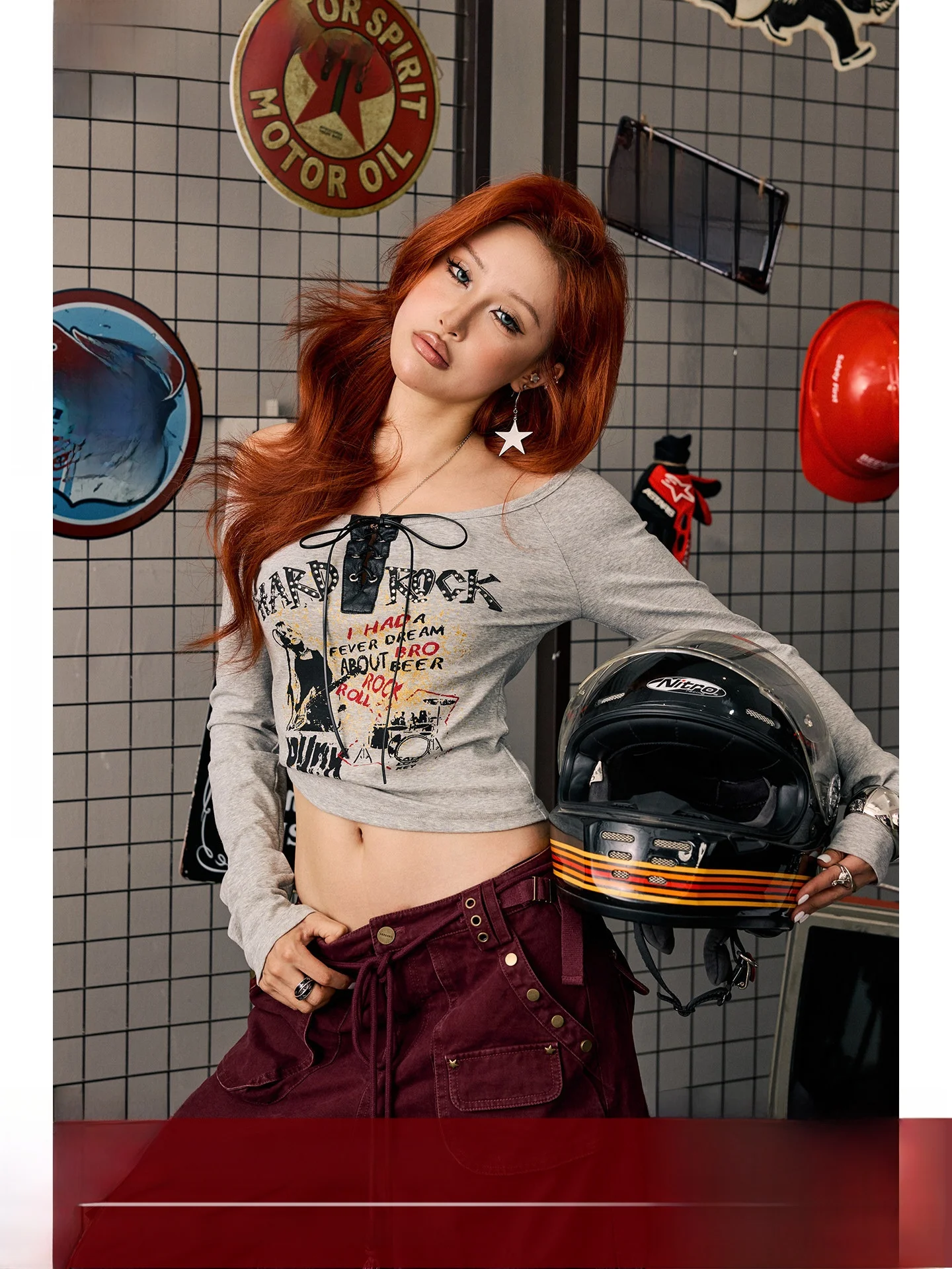 

BeerBro Qui West, мягкая эластичная большая футболка с U-образным вырезом в стиле панк Spicy Girl, футболка Long Sve, женская хлопковая футболка Faion