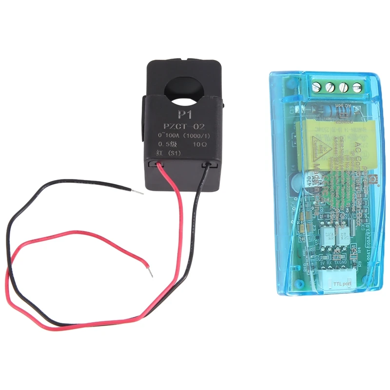 Peacefair PZEM-004T 3.0 Version TTL Modbus-RTU Power Meter Kwh Meter AC Single Phase 100A Electric Volt Amp Frequency Power Fact