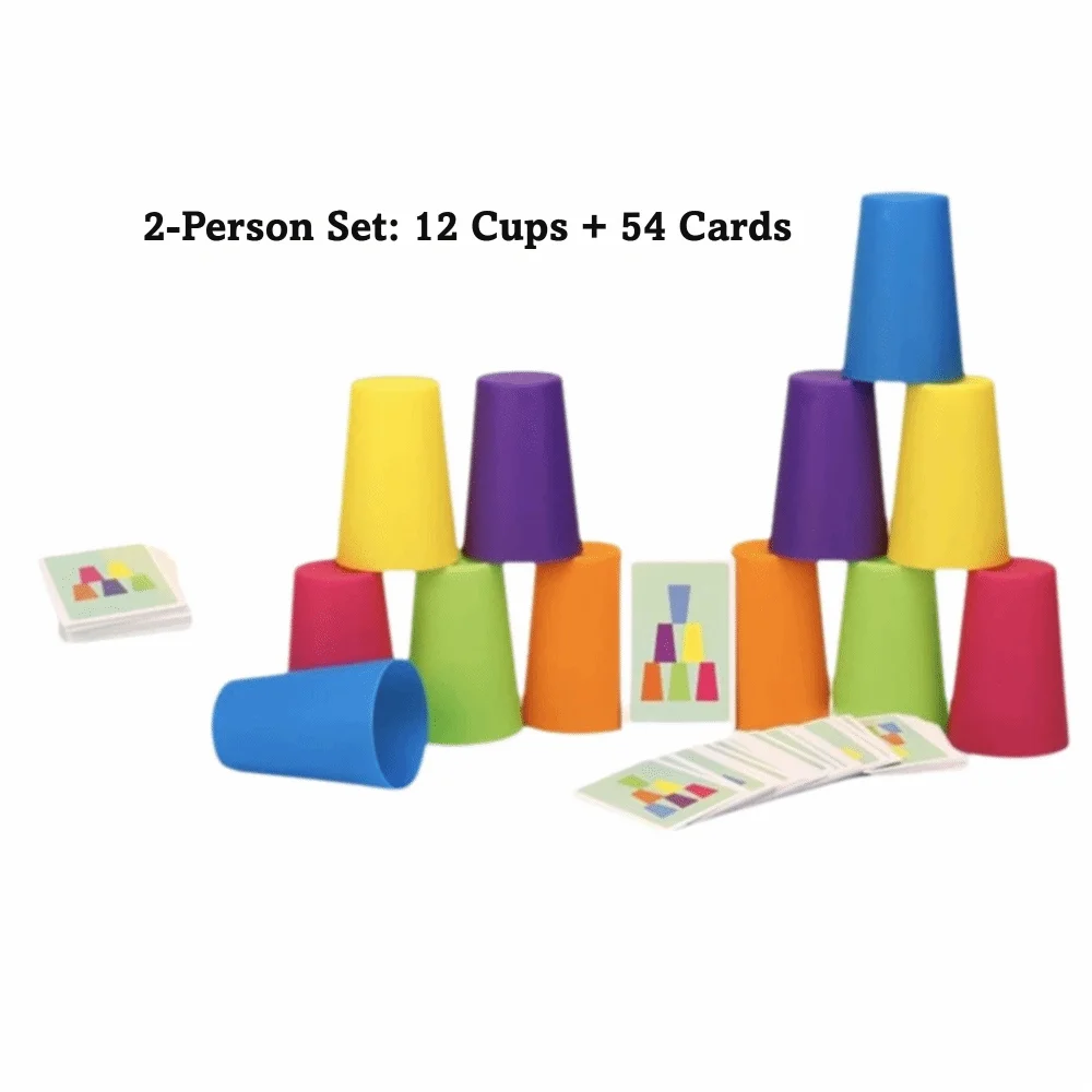 Color Learning Stacking Cup Game Intellectual Enlightenment Color Cognition Montessori Quick Stack Educational Children Puzzle