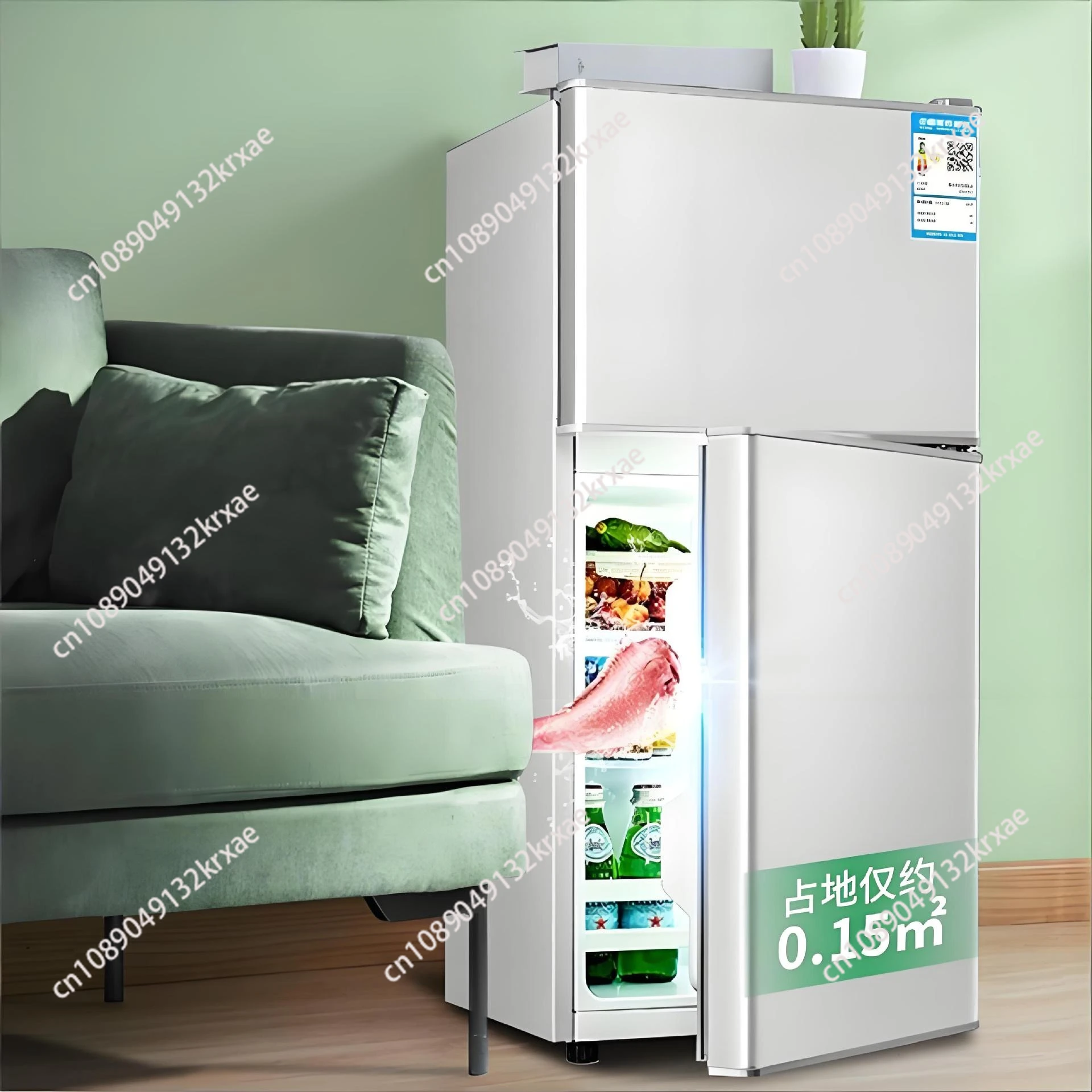 Export Household Double Door Mini Small Refrigerated and Frozen Large Capacity Fresh-keeping Dormitory Rental Refrigerator