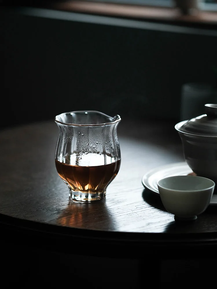 

Yetao Heat Resistant Glass Public Cup Petal orm Cup Single Person Drinking Small Tea Sea Home Simple Tea Dripper