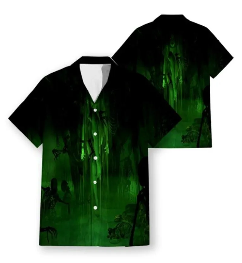 Hawaiian Short Sleeve Men's Shirt Horror Movie Funny 3D Printed Casual Shirts Fashion Men Tops  K012