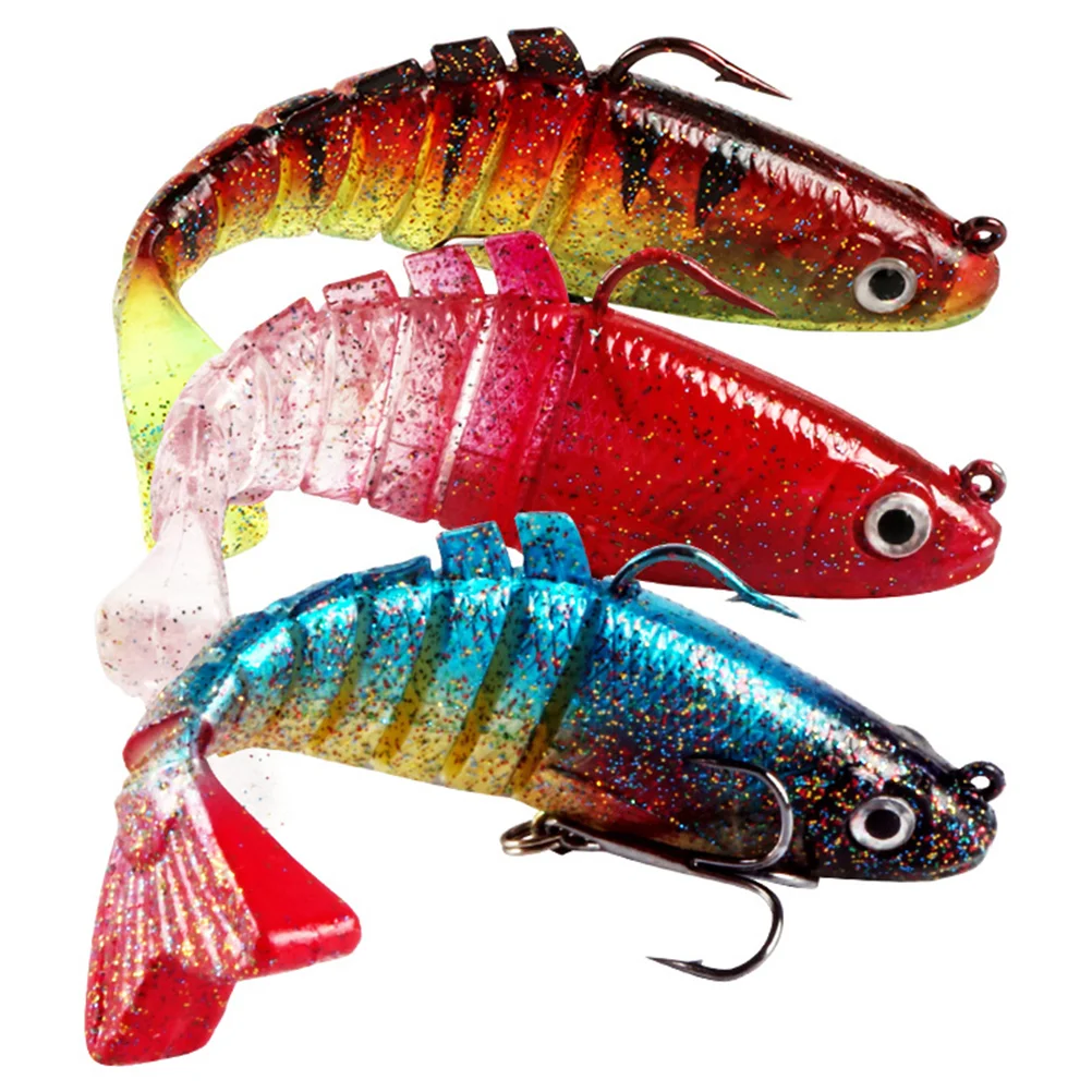 

3 Pcs Multi-Section Bionic Lure Soft Lures for Fishing Plastic Supplies Baits Accessories Tools