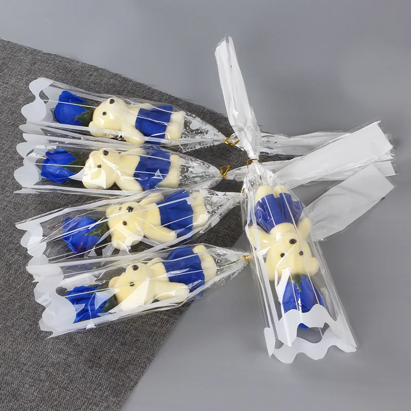 1/3/5 Stück Rosenbär Künstliche Blumensträuße für Valentinstag DIY Geschenk Ornament Hochzeitsdekoration Partyzubehör Heimdekoration – Detail 6